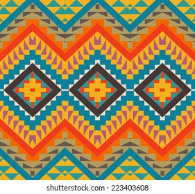 Seamless colorful navajo pattern