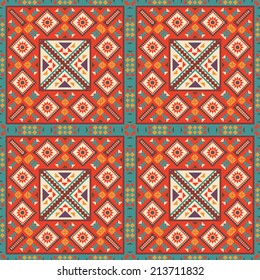 Seamless colorful Navajo pattern, vector illustration.