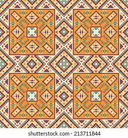 Seamless colorful Navajo pattern, vector illustration.