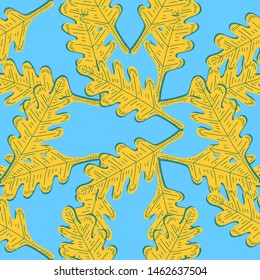 Seamless colorful oak leaves pattern. Autumn nature theme. Decorative seasonal background for stationery, web, scrapbook, clothing, textile design.