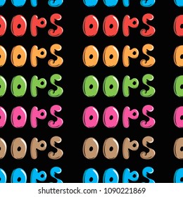 Seamless colorful oops black back
