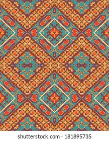 Seamless colorful oriental geometric pattern