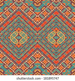 Seamless colorful oriental geometric pattern