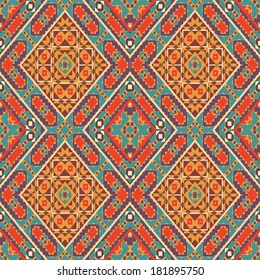 Seamless colorful oriental geometric pattern