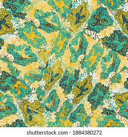 Seamless colorful ornament with abstract hand drawn flowers