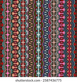 Seamless colorful ornament. Abstract pattern for clothing, textile embroidery and knitting. A background for textures, prints, wallpapers and an idea for creative design