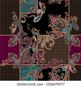 seamless colorful paisley ornamental pattern. pattern for fabrics or textile design