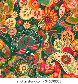 Seamless colorful Paisley pattern