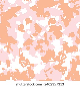 Seamless colorful pastel pixel digital camouflage pattern vector