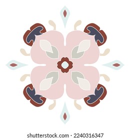 Seamless colorful patchwork from Azulejo tiles. Portuguese and Spain decor. Islam, Arabic, Indian, Ottoman motif. Vector Hand drawn background