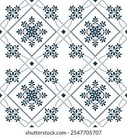 Seamless colorful patchwork tile with Islam, Arabic, Indian, ottoman motifs. Majolica pottery tile. Portuguese and Spain azulejo. Ceramic tile in talavera