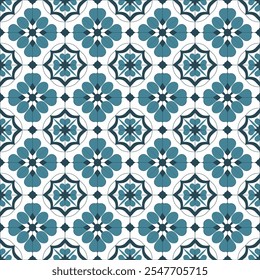 Telha colorida e sem costura com motivos islâmicos, árabes, indianos e otomanos. Ladrilho de cerâmica Majolica. Português e Espanha azulejo. Azulejos em La Habana