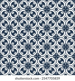 Seamless colorful patchwork tile with Islam, Arabic, Indian, ottoman motifs. Majolica pottery tile. Portuguese and Spain azulejo. Ceramic tile in talavera