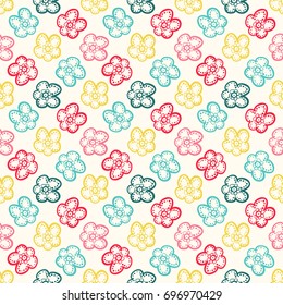Seamless colorful pattern. Abstract floral wallpaper. Vector background illustration