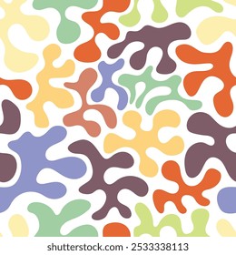 Seamless colorful pattern. Abstract shapeless liquid spots. Decorative texture in safari style