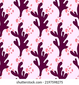 The seamless colorful pattern with abstract tropical plants. Hand drawn overlapping background for your design.Textile, blog decoration, banner, poster, wrapping paper.
