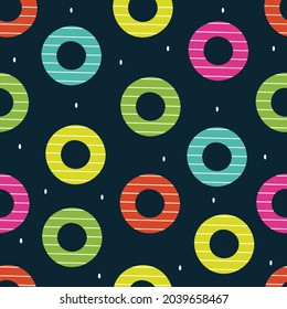 Seamless colorful pattern with alphabet O. Alphabet pattern. Vector illustration
