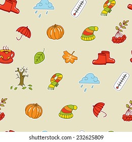 Seamless colorful pattern background for autumn