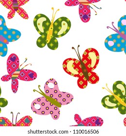 seamless colorful pattern with beautiful bright butterflies