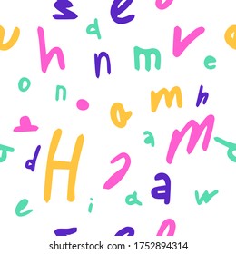 Motif harmonieux et coloré de couleurs vives à partir de lettres abstraites.