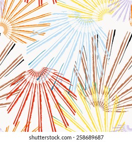 seamless colorful pattern, with circles, lines and splashes