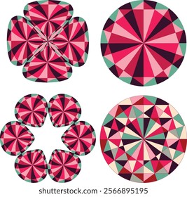 Seamless colorful pattern, colored triangles