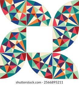 Seamless colorful pattern, colored triangles