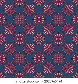 Patrón colorido y sin brillo. Fondo decorativo con elementos ornamentales de mandala. 