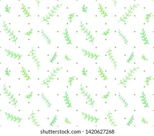 Seamless colorful pattern with dots and branches. Abstract background. Print for polygraphy, posters, shirts and textiles. Doodle for design