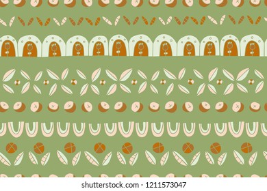 The seamless colorful pattern with ethnic  rustic scandinavian elements. Hand drawn  tribal overlapping background for your design.Textile, blog decoration, banner, poster, wrapping paper.