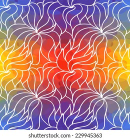Seamless colorful pattern with floral theme. Easy to edit.