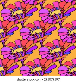 seamless colorful pattern with flowers