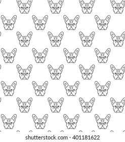 Seamless colorful pattern with frech bulldog