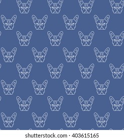 Seamless colorful pattern with frech bulldog