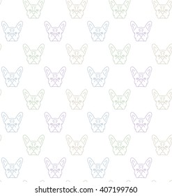 Seamless colorful pattern with frech bulldog