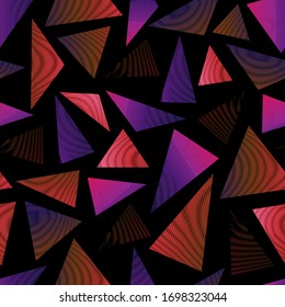 Seamless colorful pattern with geometric shapes. Triangles. Background for your design. Textile, blog decoration, banner, poster, wrapping paper.