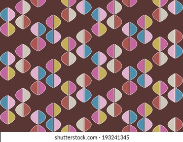Seamless colorful pattern of geometric shapes.