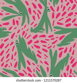 The seamless colorful pattern with hand drawn ink rabbit. Cute childish  overlapping background for your design. Textile, blog decoration, banner, poster, wrapping paper.