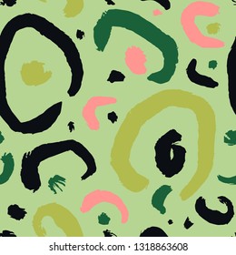 The seamless colorful pattern with hand drawn ink circles. Japanese  overlapping background for your design. Textile, blog decoration, banner, poster, wrapping paper.