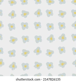 Patrón colorido sin fisuras con cabezales de flores de viola dibujados a mano en filas sobre el fondo de la luz para el diseño de superficies y otros proyectos de diseño