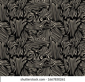 The seamless colorful pattern with lines. Abstract landscape. Hand-drawn overlapping background for your design.