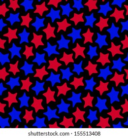 Seamless colorful pattern made of abstract dancing stars