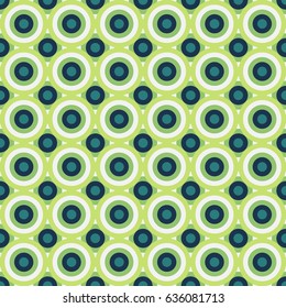 Seamless colorful pattern made by circles by green and blue circles