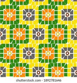 un patrón de color sin fisuras con efecto mosaico. Vector