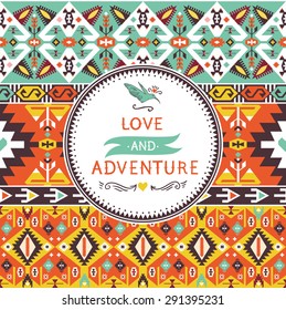 Seamless colorful pattern in navajo style