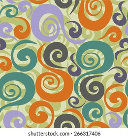 seamless colorful pattern on beige background vector illustration
