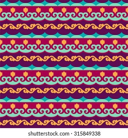 Padrão colorido perfeito em estilo oriental. Islã, árabe, estilo asiático. Motivos das bordas