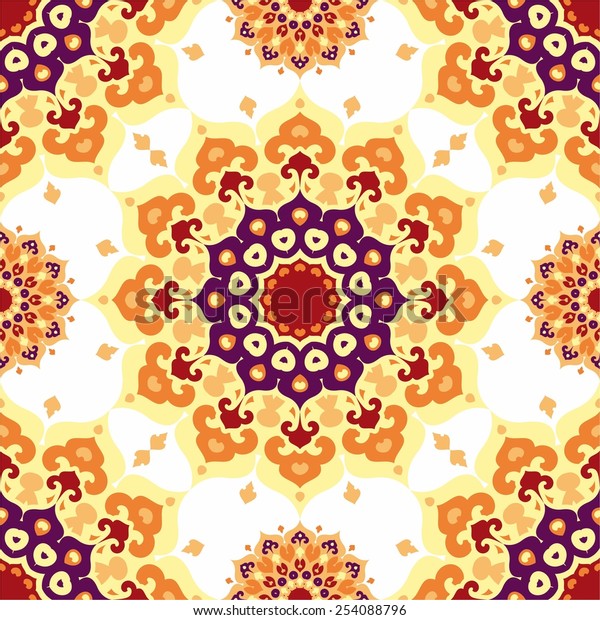 Seamless Colorful Pattern Oriental Style Colorful Stock Vector (Royalty ...
