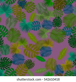 Seamless colorful pattern of palm leaves. Camouflage.