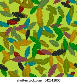 Seamless colorful pattern of palm leaves. Camouflage.